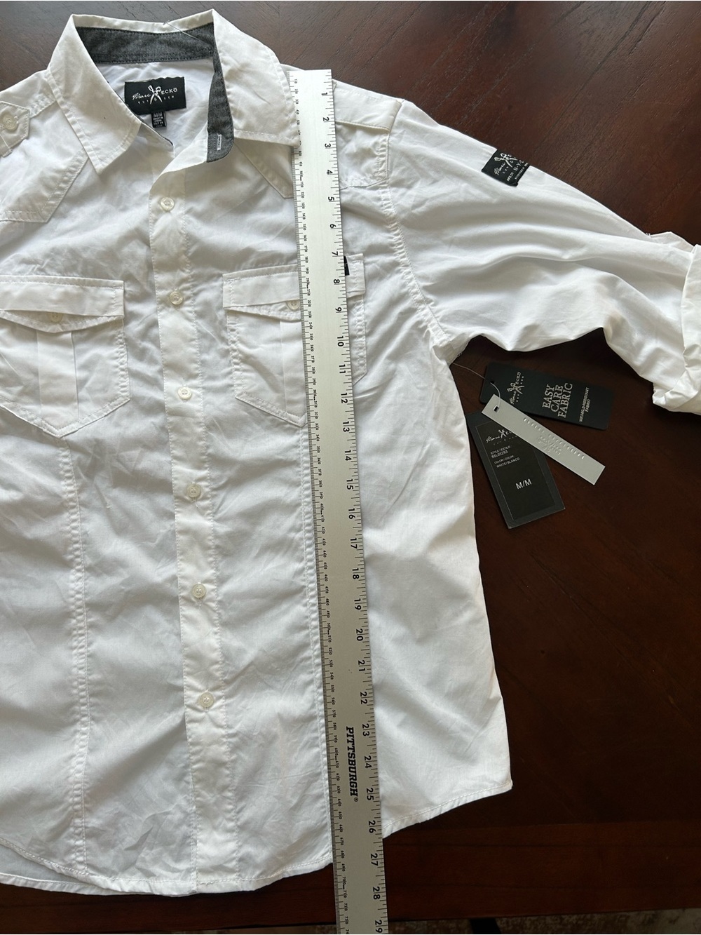 Marc Ecko White Casual Button-Down Shirt size M - Picture 5 of 9
